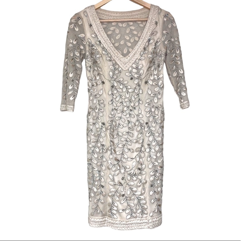 🆕 Vintage Sue Wong Nocturne Appliqué Ivory White Lace Formal Wedding Prom Dress - Picture 3 of 14